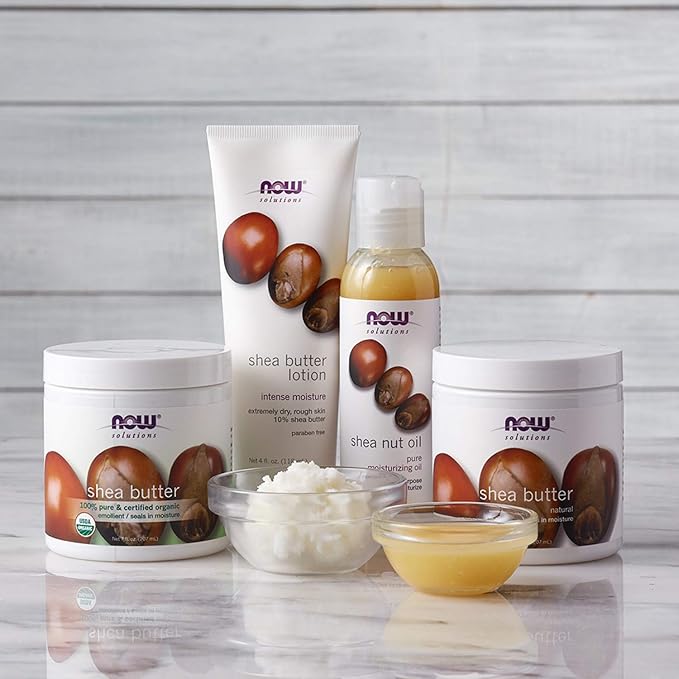NOW Foods Solutions, Shea Nut Oil, Multi-Purpose Intense Moisturizing Oil for Skin, Scalp and Hair, 16-Ounce