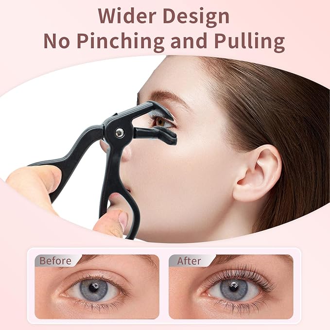 Eyelash Curlers - Plastic Eyelash Curler with Silicone Refill Pads Premium Small Cute Lash Curler for No Pinching or Pulling Eye Lash Curler Makeup Tool for Women & Girls, Black