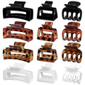 SMKSL 3 Styles Hair Clips for Women Small Medium Big Claw Clips for Thin Thick Hair 12 Pcs Hair Claw Clips Hair Clips Combination Hair Accessories for Women (Tortoise)