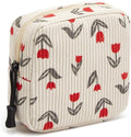 ZOEMTIU Small Makeup Bag for Purse,Mini Cosmetics Bag cute Zipper corduroy Cosmetic Pouch Storage Pouch Travel Toiletry Organizer for Women Girls(Tulip Red)