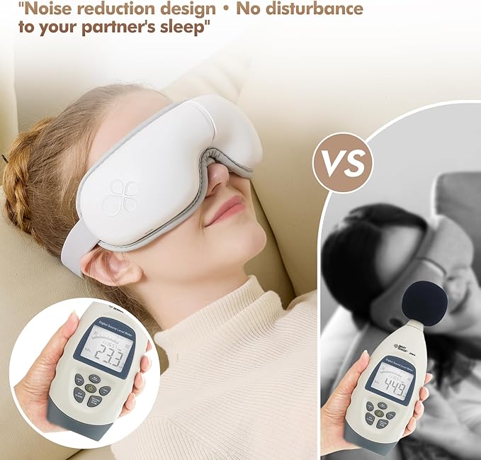 LAOBEN Eye Massager with Heat, Cordless Heated Eye Mask for Improve Sleep, Dry Eyes and migraines Relief, Reduce Strain for Plane, Travel and Office, Birthday Gifts for Women Men Mom Dad