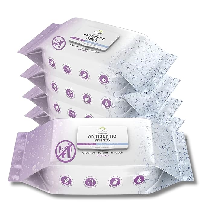 Nurture XL Antibacterial Body & Hand Sanitizing Cloths - 60 Wipes, 5 Pack