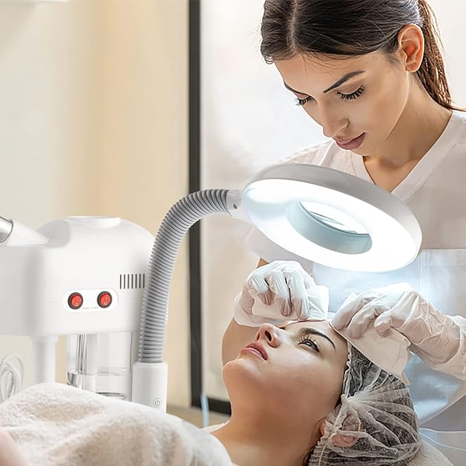2 in 1 Facial Steamer with 3X Magnifying Lamp - Professional for Home & Beauty Salon