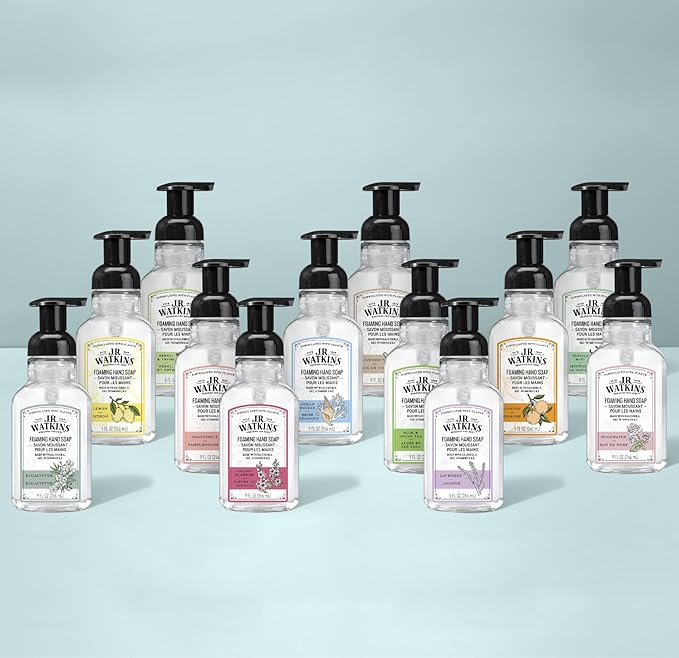 J.R. Watkins Foaming Hand Soap with Pump Dispenser, Moisturizing Foam Hand Wash, Alcohol-Free, Cruelty-Free, brise marine, 9 fl oz, 3 Pack
