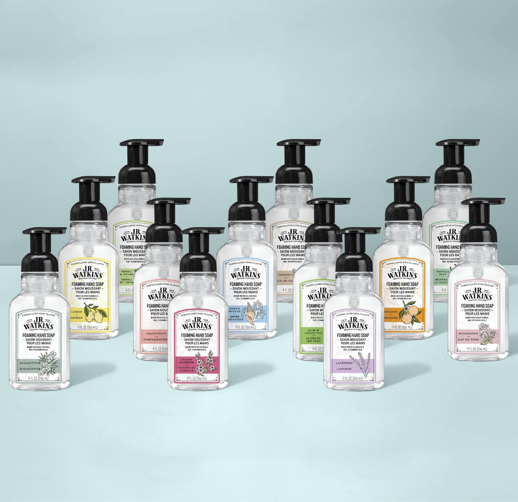 J.R. Watkins Moisturizing Foam Hand Soap Dispenser 3 Pack, Rose, 9 fl oz