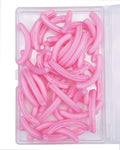Jeufond 80 pcs Eyelash Curler Refills, Eyelash Curler Pads, Silicone Rubber Universal Eye lash Curler Replacement Refills with Clear Storage Box (Pink)