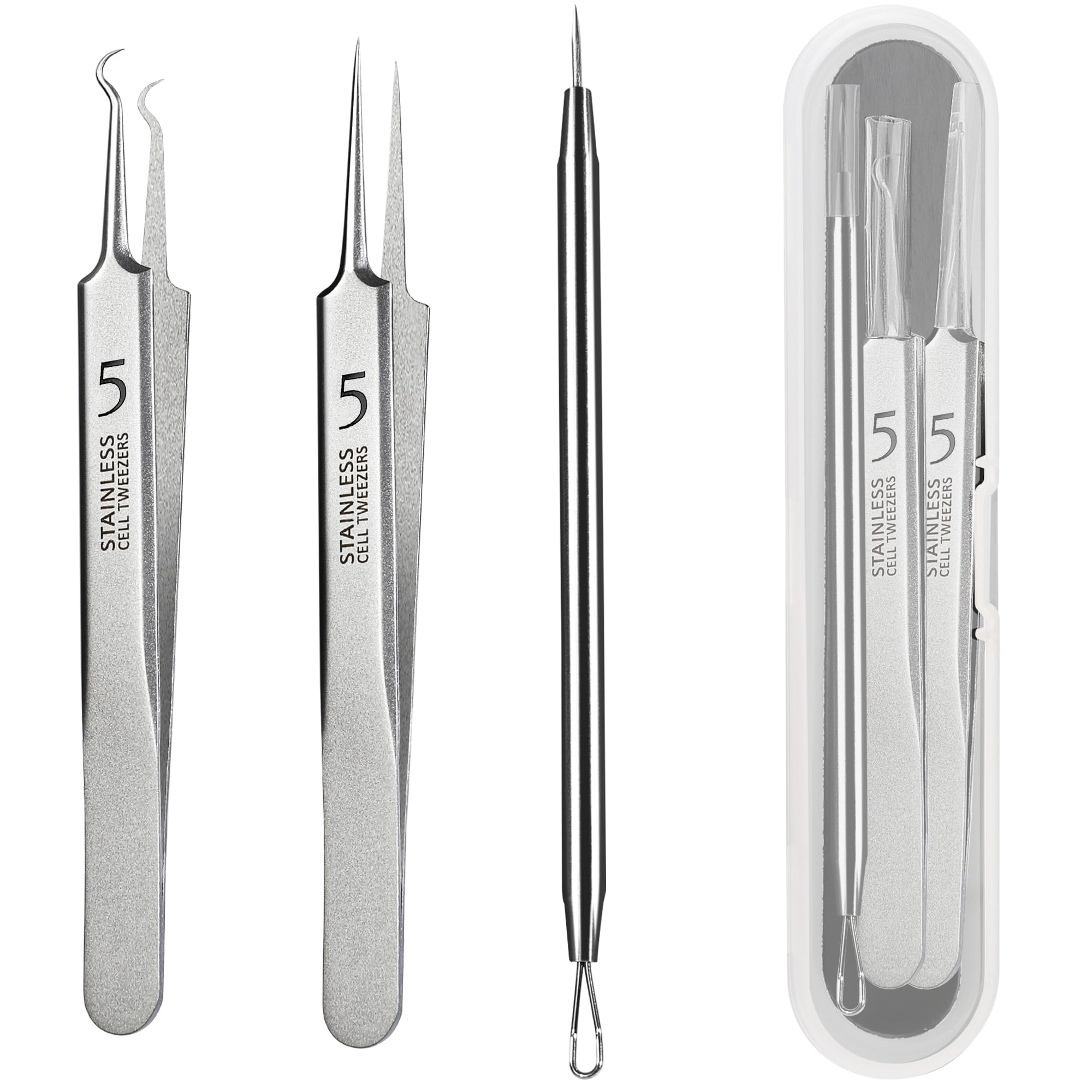 Blackhead Tweezers, Milia Remover,Ingrown Hair Tweezers