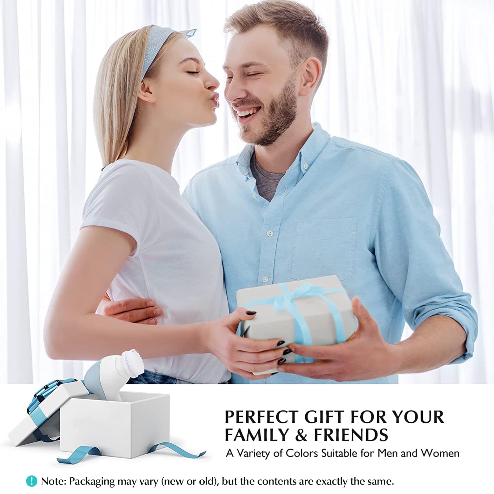 COSLUS Facial Cleansing Brush Face Scrubber, 7-in-1 Rotating Design