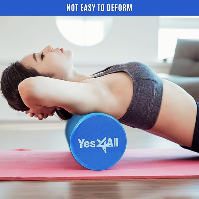 Yes4All EVA Firm Foam Roller for Back - Round Roller for Exercise, Yoga & Pilates 12/18/24/36 inch