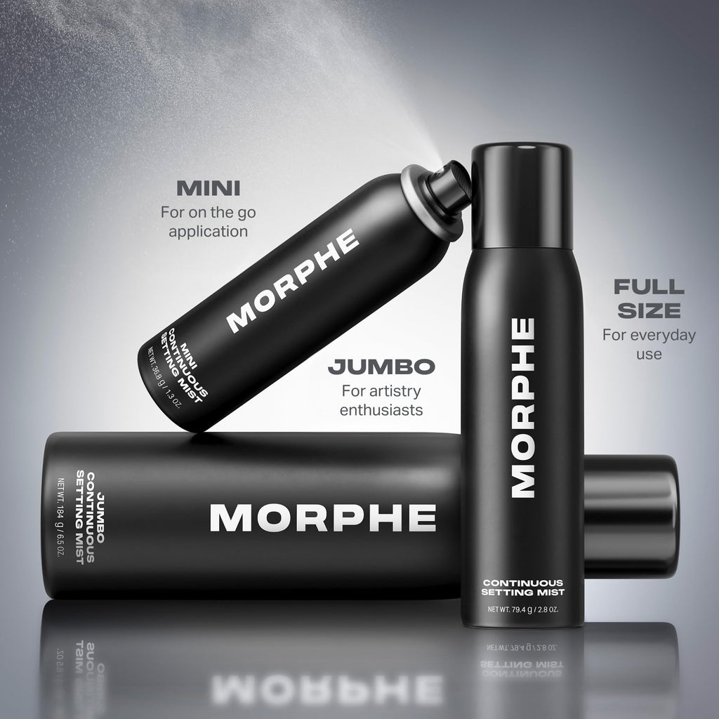 Morphe Jumbo Continuous Setting Spray - Micro-Fine Makeup Setting Spray with a Natural Radiant Finish - Helps Makeup Resist Caking or Fading & Increases Wear of Foundation (6.5 fl oz)