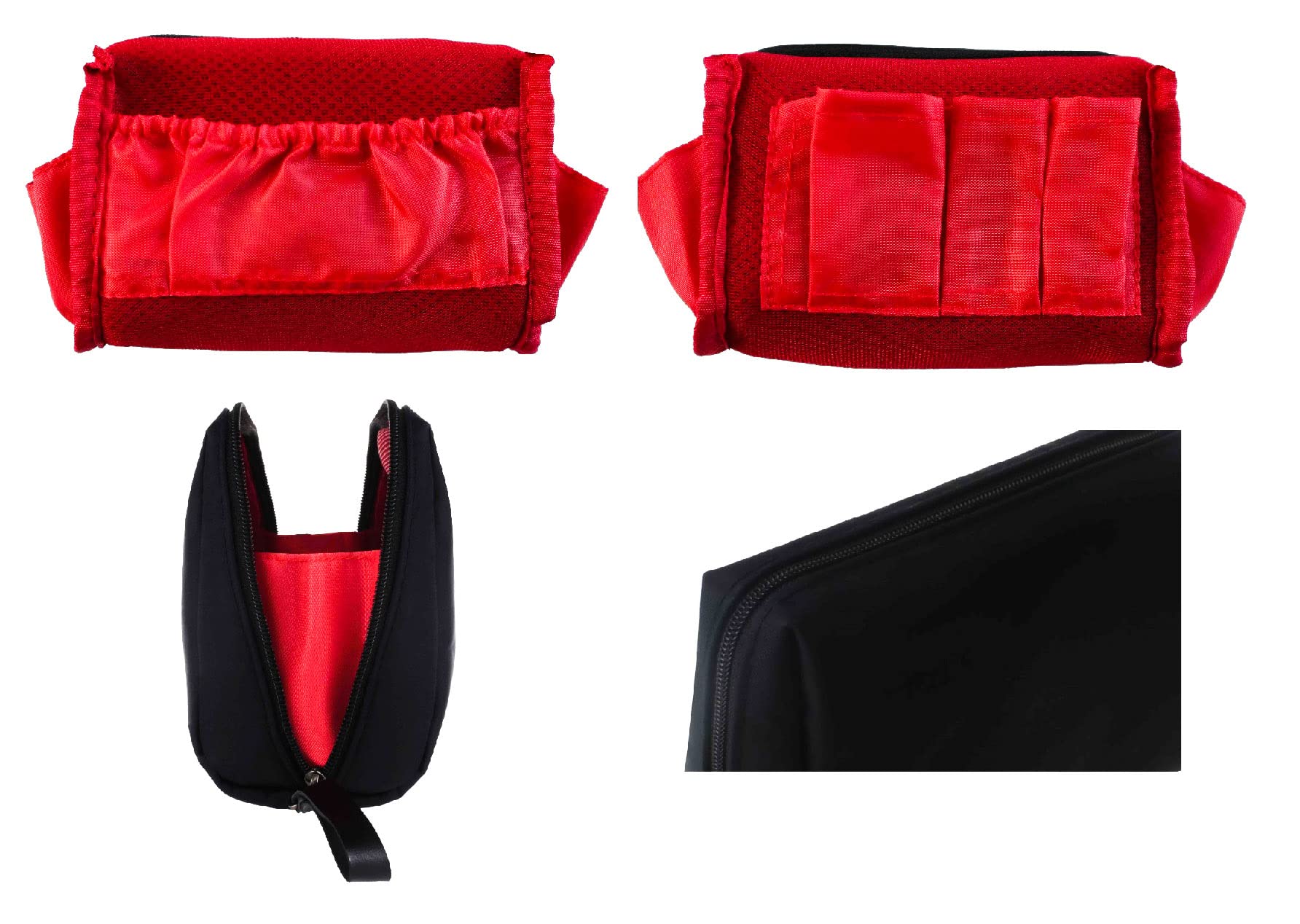 Kososuru Small Makeup Bag for Purse Portable Waterproof Cosmetic Bag Travel Makeup Pouch for Women (Inner red, Square)
