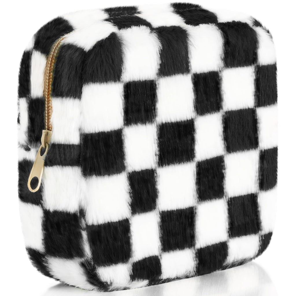 CekPo Sanitary Napkin Storage Bag, Period Bag for Teen Girls, Checkered Portable Menstrual Pad Pouch for Panty Liners, Tampon Storage Pouch for Women Ladies Daily Use Storage Purse Travel