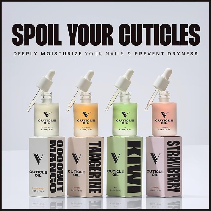 V Beauty Pure Cuticle Oil for Nails - Natural Nail and Cuticle Oil, Softens, Moisturizer, and Conditions, Products for Manicure and Pedicure, Non-Greasy, Promotes Flexibility, Kiwi - 15ml