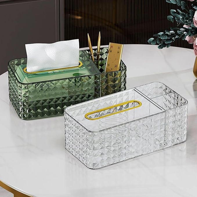 Tissue Box Cover Rectangle,Tissue Holder Napkin Dispenser for Bathroom Bedroom Living Room Office (White)