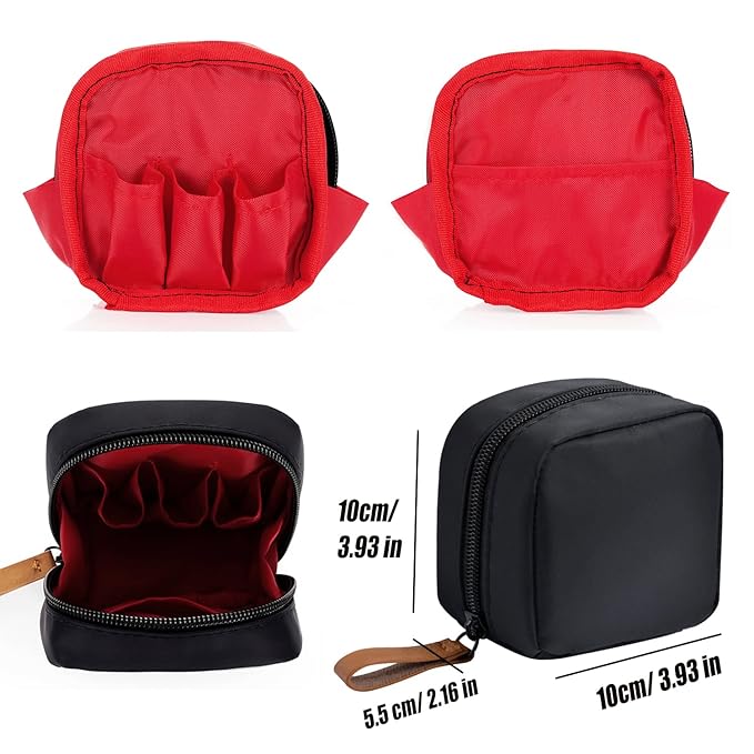 Hekyip Mini Cosmetic Bag, Travel Makeup Pouch, Portable Waterproof Cosmetic Pouch for Ladies Women, Mini (Mini Inner Red)