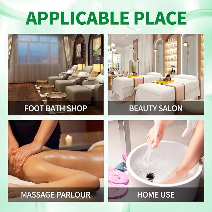 nbc BeautiLab Pedicure Kit Foot Soak Set: Bubble Salt, Sugar Scrub, Massage Mask, Massage Lotion in a Box, 4 Step Foot Spa Kit for Dry Feet, Calluses and Tired Feet (1 Set Green Tea)