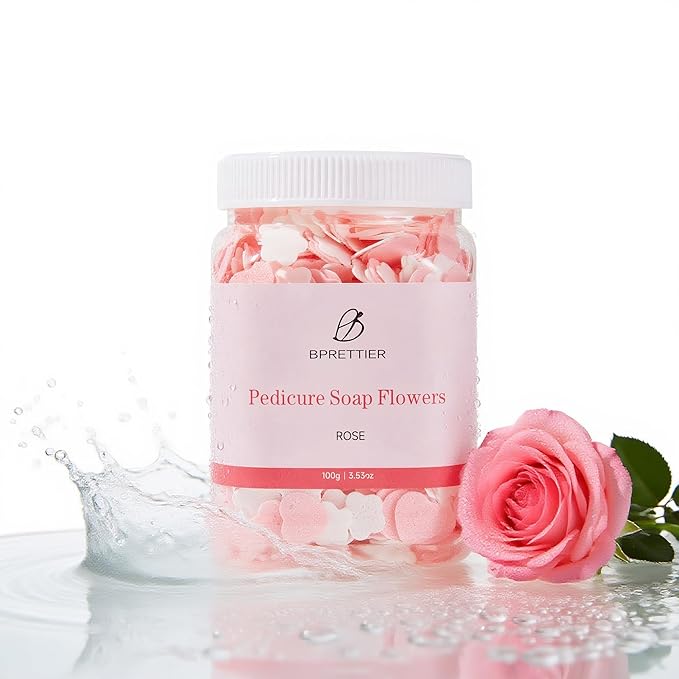 Pedicure Soap Flowers Foot Soak Petals Sheet for Softens Dead Skin Moisturizing Relaxing Spa Feet Birthday Pedi Nail Party (Rose)