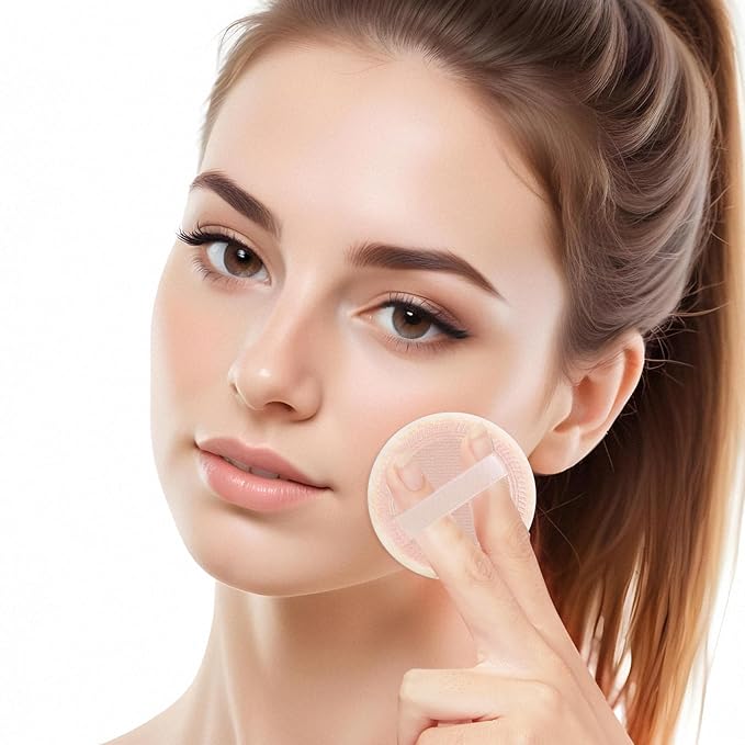 Molain Powder Make Up Puff For Face Makeup Setting 12 PCS Mini Pressed Loose Powder Body Make Up Sponge Blending Applicator Cosmetics Small Velour Beauty Press Foundation Pads Wet And Dry Makeup