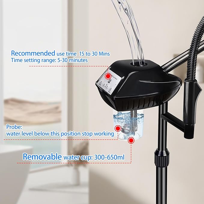 Professional Facial Steamer on Wheels, 2-in-1 Facial Steamers with 5X Magnifying Lamp, Facial Steamer for Facial Deep Cleaning and Hydration, Facial Humidifier for Spa, Salon and at Home Use