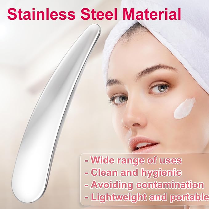 VARMDUKKE 5PCS Mini Makeup Cosmetic Spatula, Reusable Metal Makeup Spatulas Skincare Spoon, Facial Cream Mask Applicator Scoop, Mild Beauty Tools for Mixing, Sampling Face Eye Cream - Silver