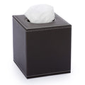 Sumnacon Square Tissue Box Cover,Magnetic Bottom PU Tissue Box Holder,Black