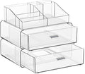 Yieach 3 Tier Clear Acrylic Makeup Organizers with Drawers,Tiered Countertop Make up Storage Organizer for Dresser Top and Bathroom Vanity,Plastic Makeup Stand for Brush,Skincare,Beauty Organizers