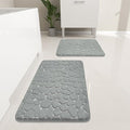 YIHOUSE Bathroom Rugs Mat Set, Memory Foam Bath Mat 2 Piece Gray
