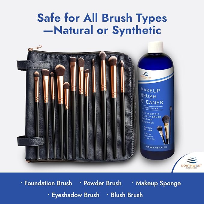 Makeup Brush Cleaner Solution for Electric Makeup Brush Cleaner Machines - Professional Grade (8 ounces)