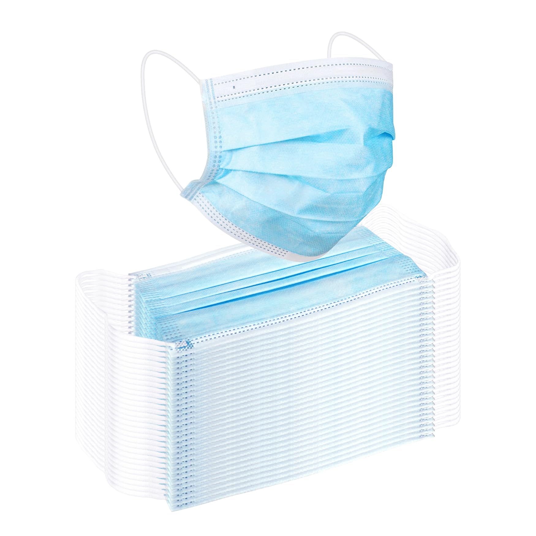Be Smart Get Prepared 50 pcs FACE MASK, 3 Ply Protective Barrier, Single Use, Disposable Earloop – Home, Travel, Office, School, Work, Outdoors