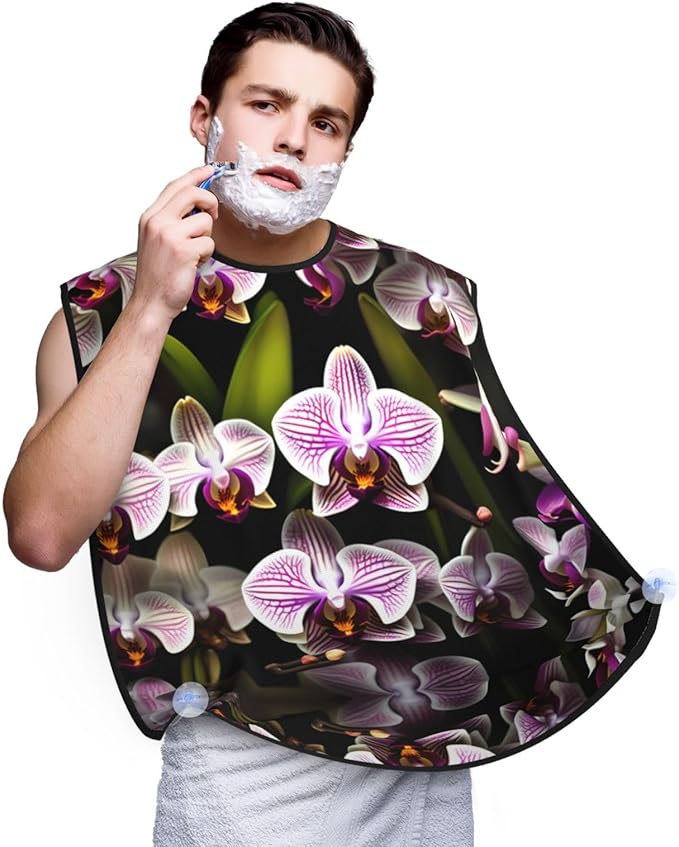 Beautiful Peacock Print Beard Bib Shaving Apron, Beard Hair Trimming Cape Gift For Dad