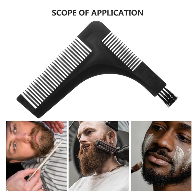 Beard Shaper Template Comb 15-20cm Black Beard Guide Shaping Tool for Men’s Grooming and Trimming
