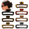Nalodu 5 Inch Large Hair Claw Clips, No Slip Matte & Glossy Unbreakable Square XL Hair Clips for WomenThick Long Curly Hair, 7 Pack
