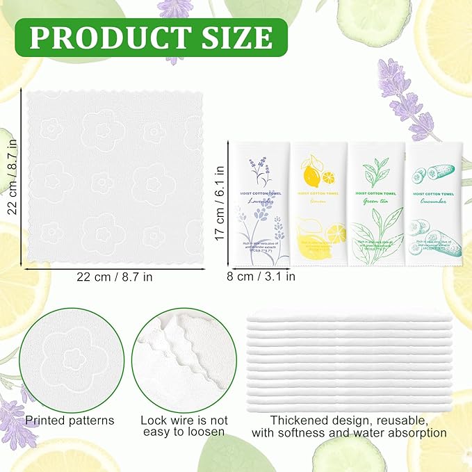twoworld 240 Moist Cotton Towel Bulk Moist Towelettes Individually Wrapped