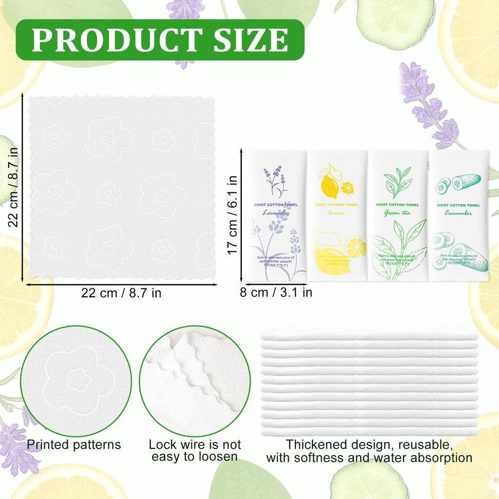 twoworld 240 Moist Cotton Towel Bulk Moist Towelettes Individually Wrapped