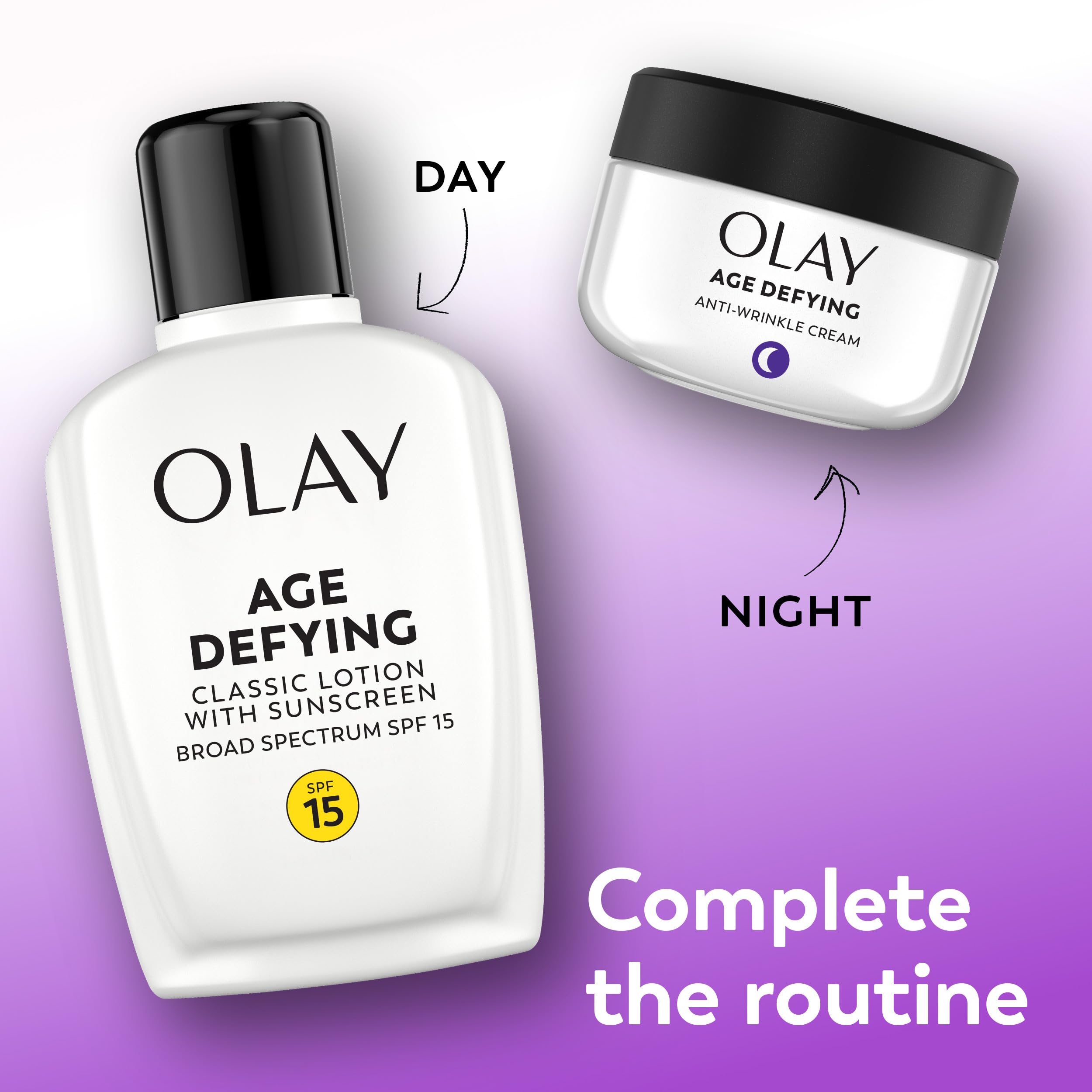 Face Moisturizer by Olay, Age Defying Classic Daily Renewal Lotion, With Sunscreen, Classic,4 oz