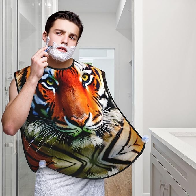 Ice Hockey Print Print Beard Bib Shaving Apron, Beard Hair Trimming Cape Gift For Dad