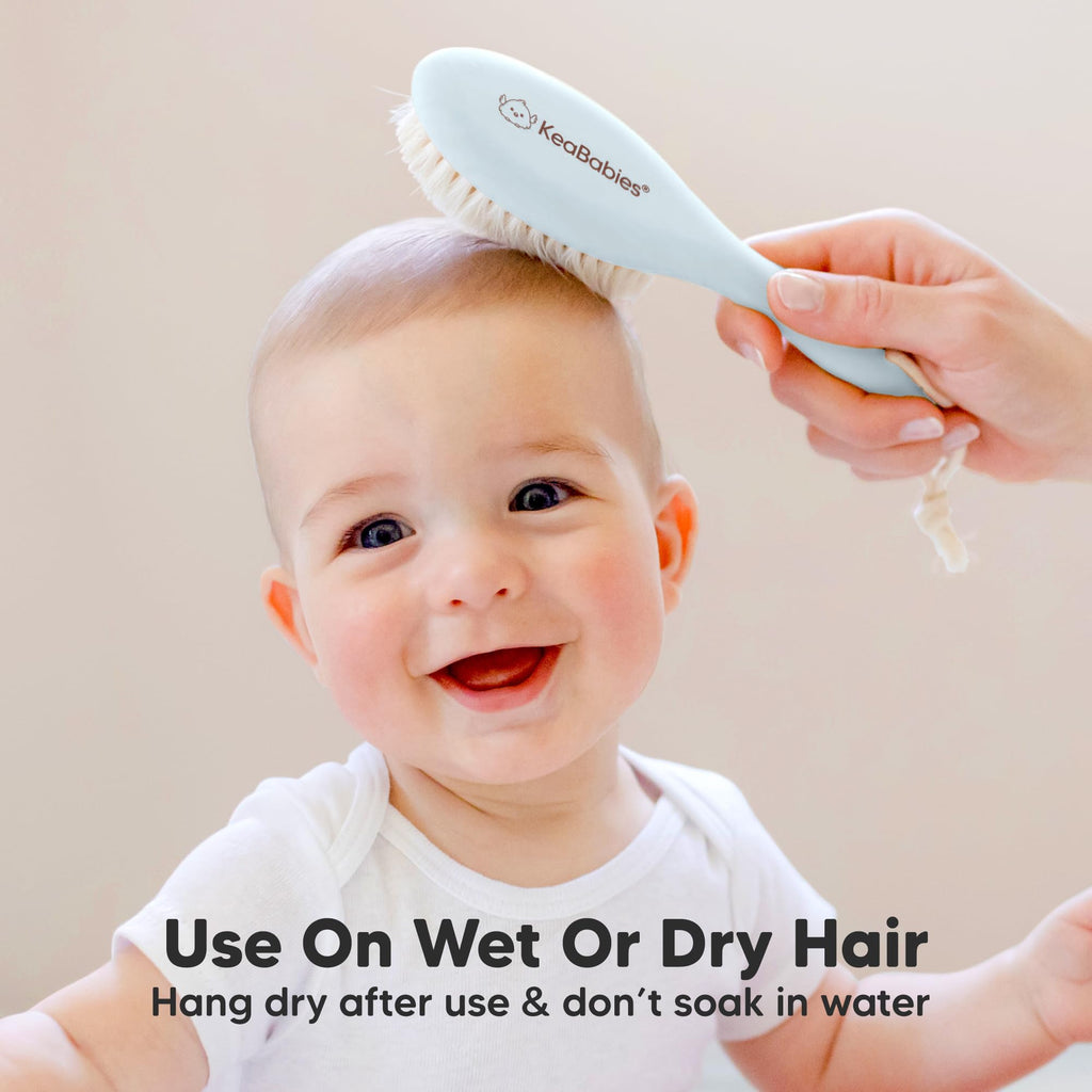 Wooden Baby Hair Brush for Toddler, Infant Cradle Cap (Frost, Regular)