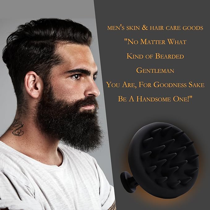 Beard Brush for Men, Silicone Beard Scrubber for Deep Cleansing
