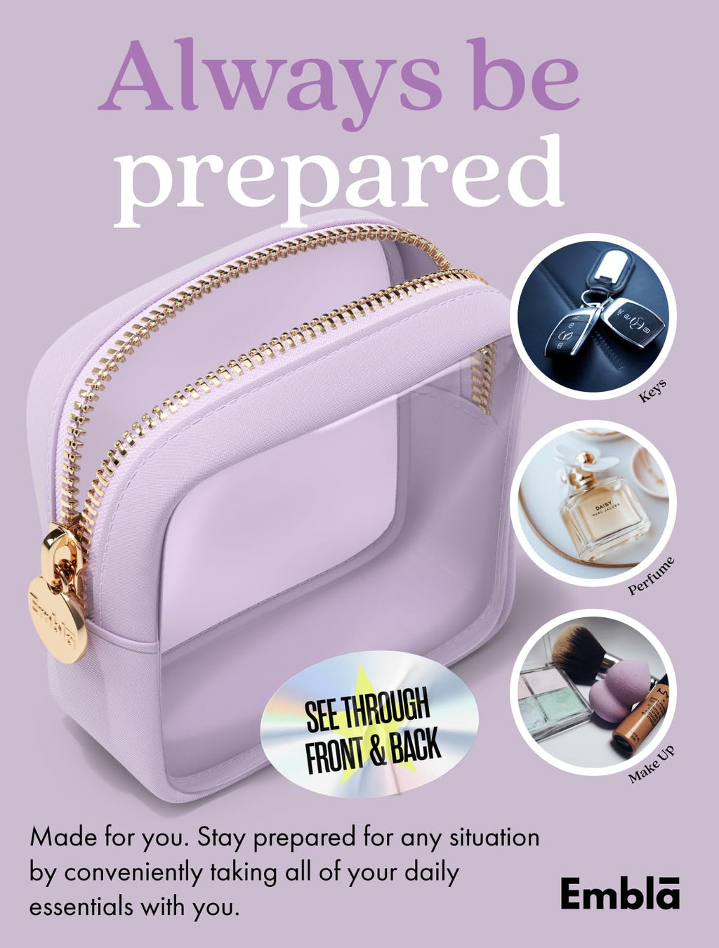 Makeup Bag for Women, Travel Cosmetic Organizer, Waterproof Toiletry Pouch