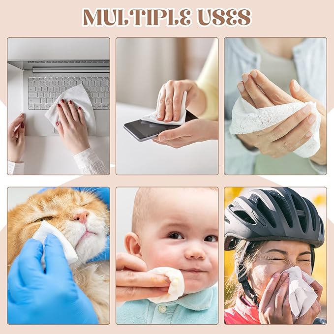 Juexica 800 Pcs Mini Compressed Paper Towels Tablets Disposable Travel Coin Tissues Cotton Face Washcloths Portable Individual Wrap for Travel Toilet Hand Clean