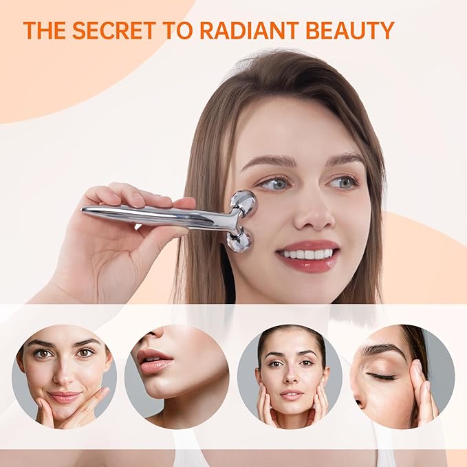 InfiniteRelax Face Roller Set, Cooling Gua Sha Facial Tools && Eye Roller
