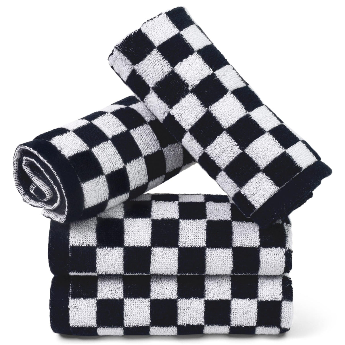 Jacquotha Cotton Washcloth 12 Pack (Lilac Checkered)