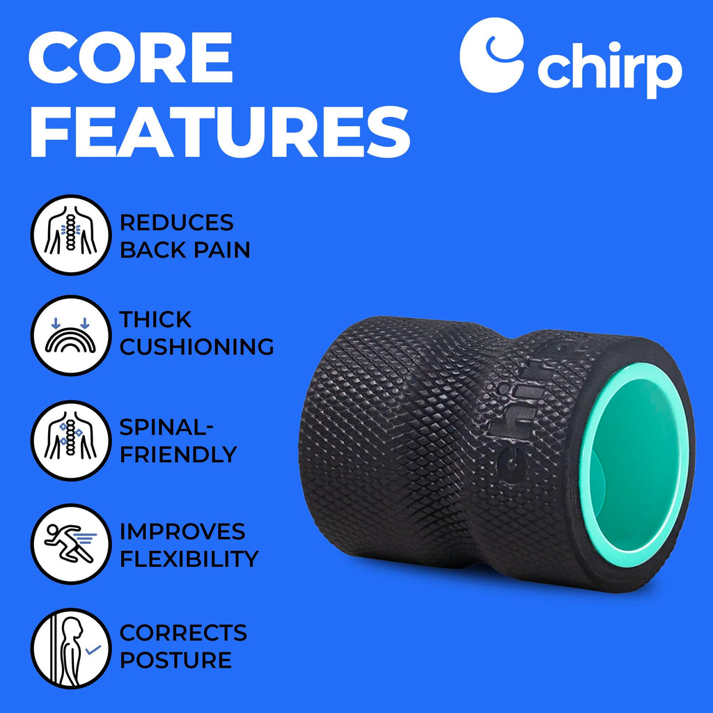 Chirp Wheel+ Foam Roller, Back & Neck Pain Relief, Mint 4-Inch