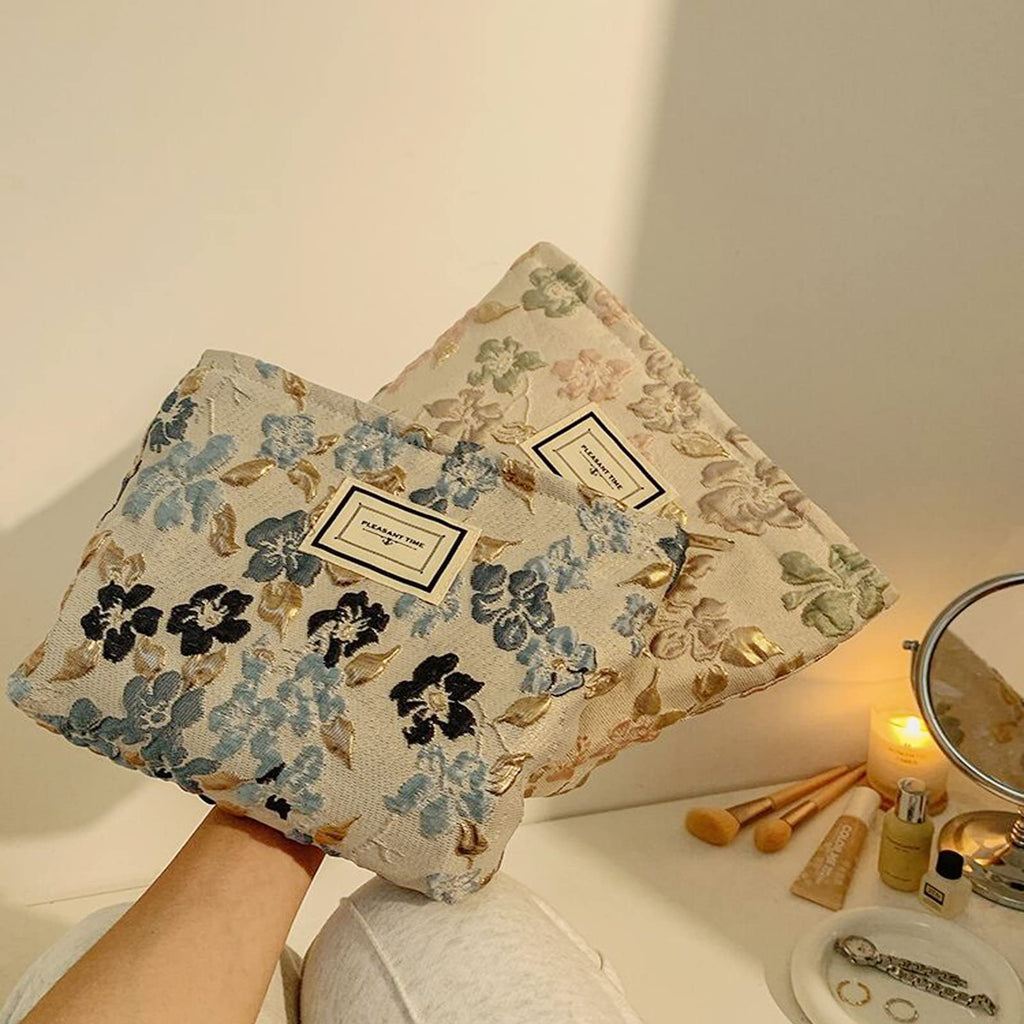 SxoSyo Flowers Makeup Bag, Fabric Cosmetic Bags