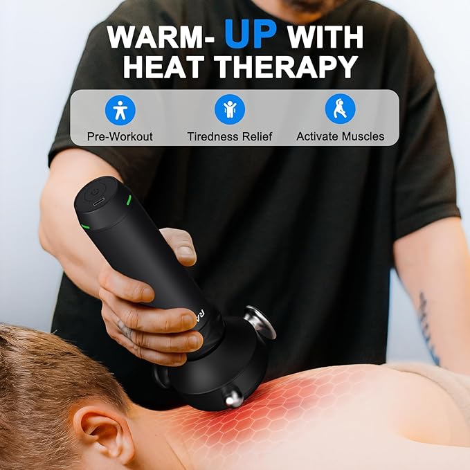RapidGun Pro Max Vibration Therapy Massage Gun, 6500RPM Handheld Deep Tissue Muscle Massager, Fascia Release Massage & Neck, Back & Full Body Pain Relief – Gifts for Him and Her