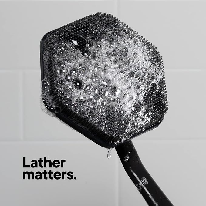 TOOLETRIES Silicone Back Scrubber for Shower, Bath Brush - Charcoal