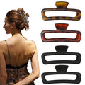 Nalodu 5 Inch Hair Claw Clips Extra Large Square No Slip Big Matte & Glossy XL Rectangle Clip for Thick Curly Long Hair Women, 4 Pack