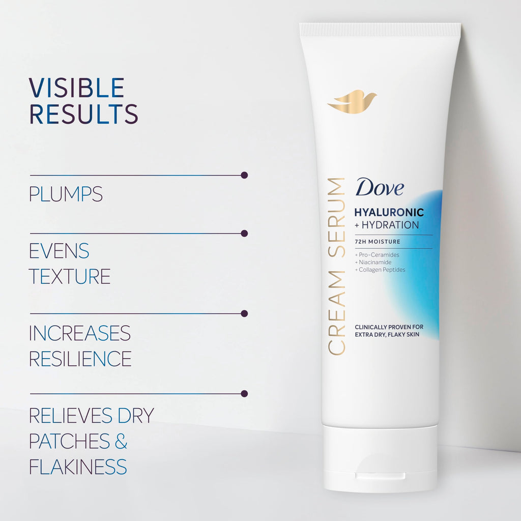 Dove Body Cream Serum Hyaluronic + Hydration for Extra Dry, Flaky Skin 8oz