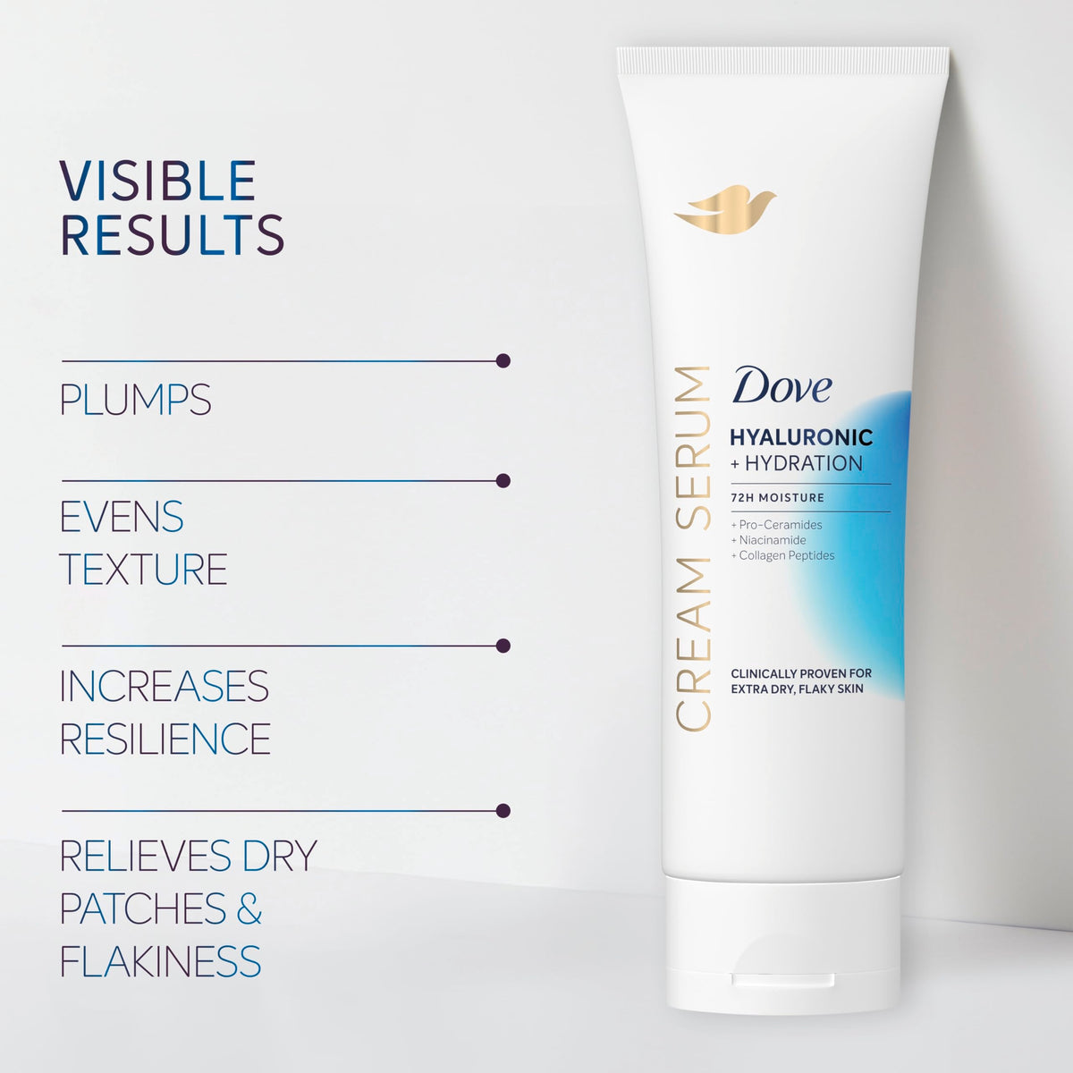 Dove Body Cream Serum Hyaluronic + Hydration for Extra Dry, Flaky Skin 8oz