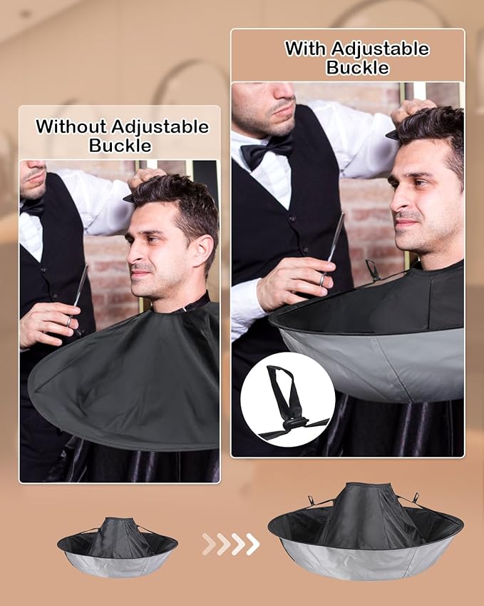 Lictin Hair Cloak - Black Waterproof Foldable Barber Cape Apron, Professional Haircut Cape with 1PCS Comb
